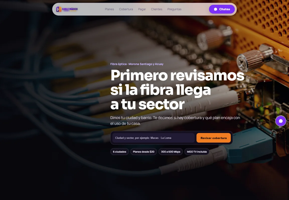 Página publicada de Cable Mágico